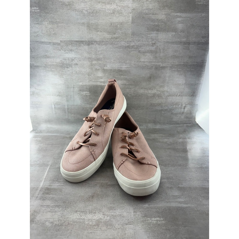 Sperry Crest Vibe Rose Pink Canvas Slip On Sneakers STS85705 Women Sz 11